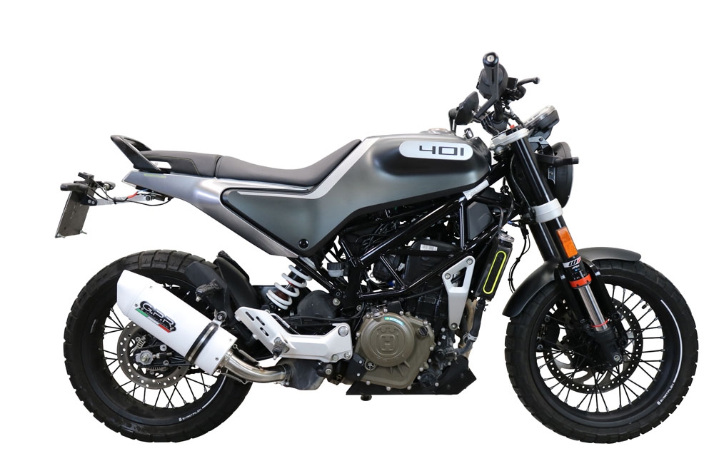 Escape compatible con Husqvarna Vitpilen 401 2020-2020, Albus Evo4, Escape legal, homologado, silenciador con db killer desmontable y tubo de conexión específico 