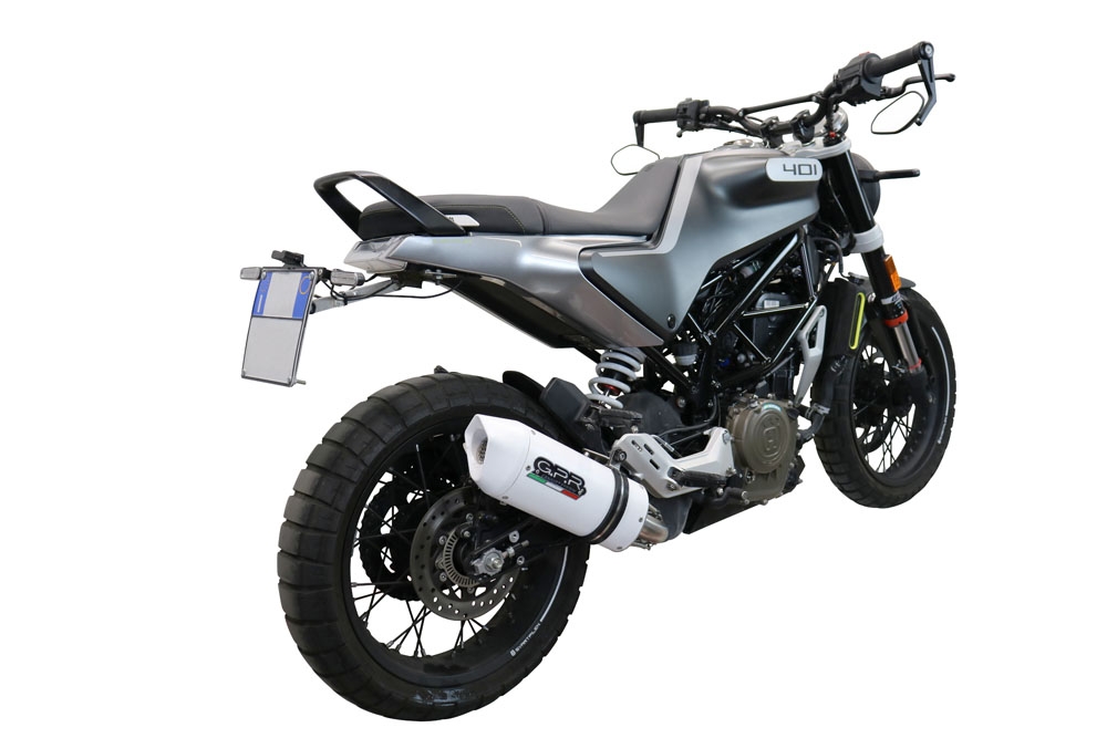 Escape compatible con Husqvarna Vitpilen 401 2020-2020, Albus Evo4, Escape legal, homologado, silenciador con db killer desmontable y tubo de conexión específico 