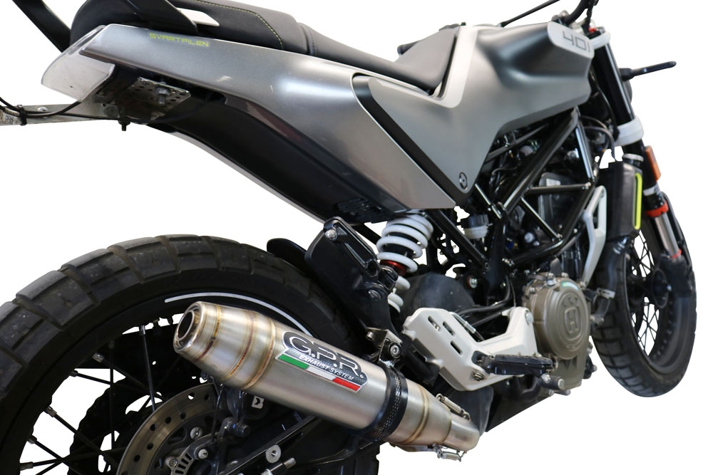 Escape compatible con Husqvarna Vitpilen 401 2020-2020, Deeptone Inox, Escape legal, homologado, silenciador con db killer desmontable y tubo de conexión específico 