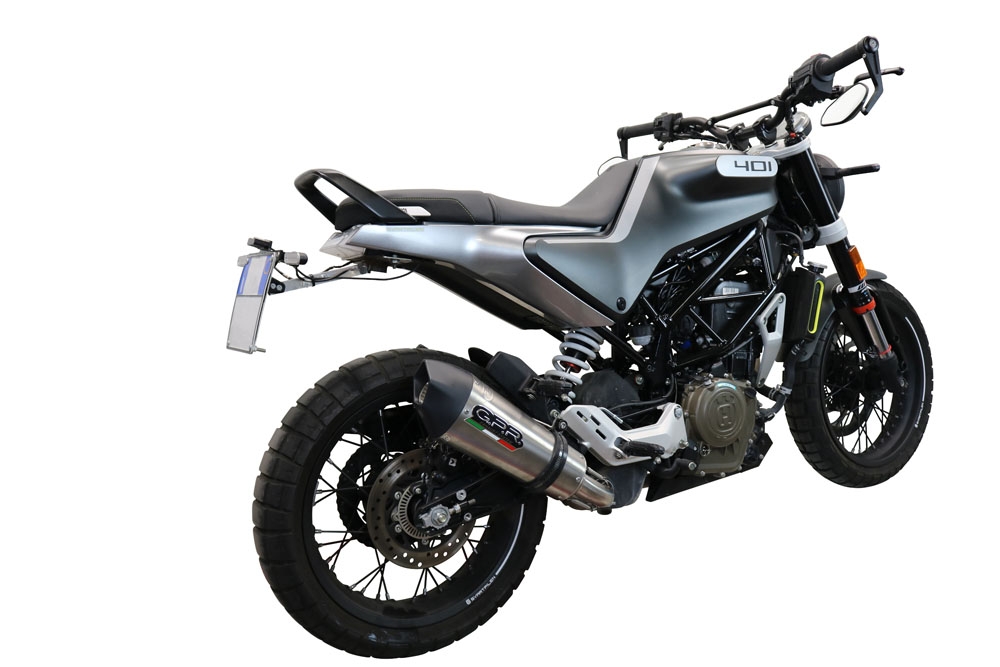 Escape compatible con Husqvarna Vitpilen 401 2021-2023, GP Evo4 Titanium, Escape legal, homologado, silenciador con db killer desmontable y tubo de conexión específico 