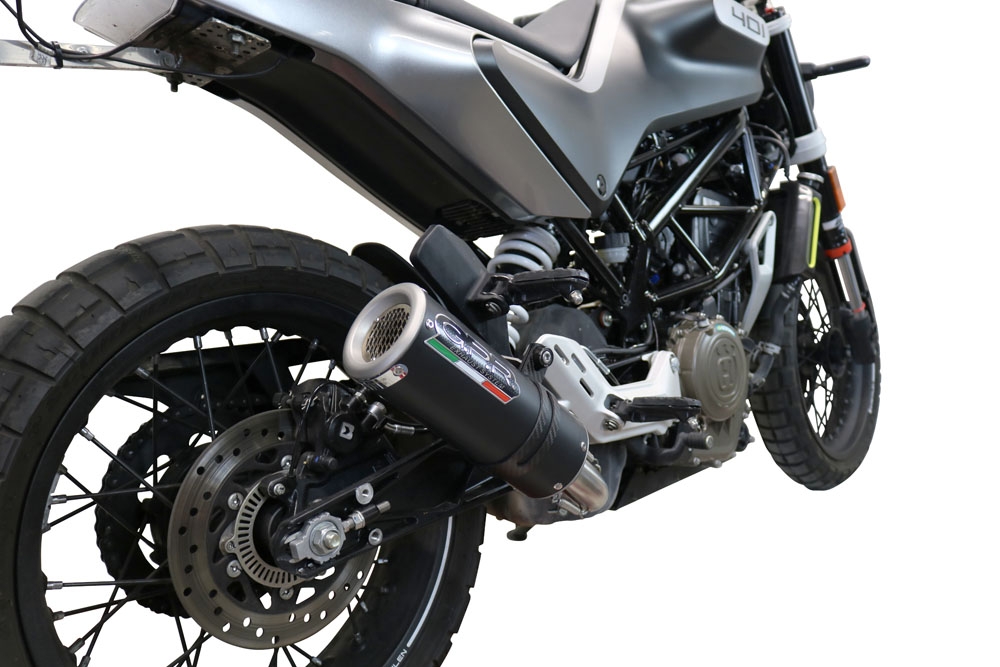Escape compatible con Husqvarna Vitpilen 401 2020-2020, M3 Black Titanium, Escape legal, homologado, silenciador con db killer desmontable y tubo de conexión específico 
