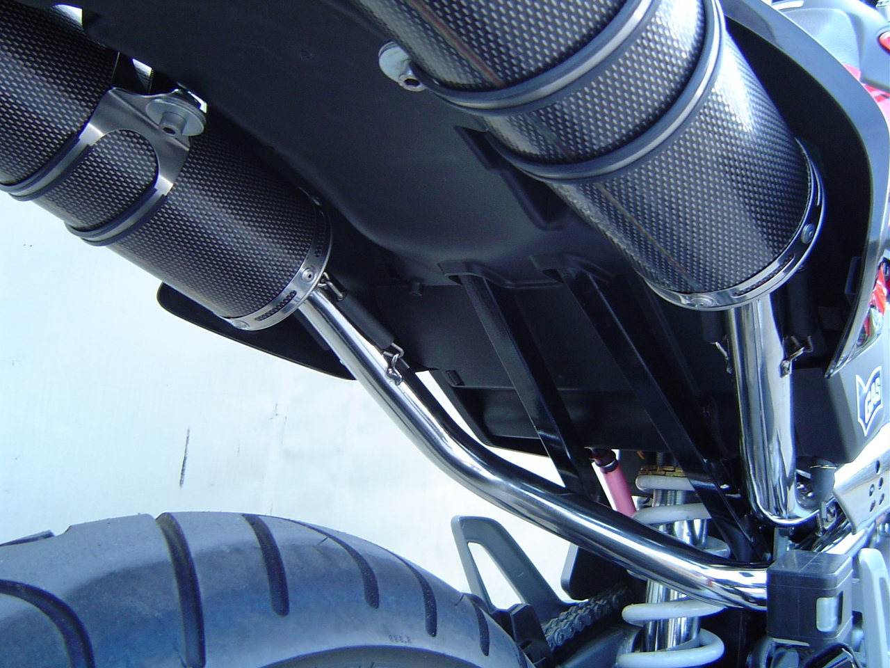 Escape compatible con Honda Fmx 650 2005-2008, Inox Tondo, Par de terminales de escape homologados, con db killer extraíbles y tubos de conexión específicos 