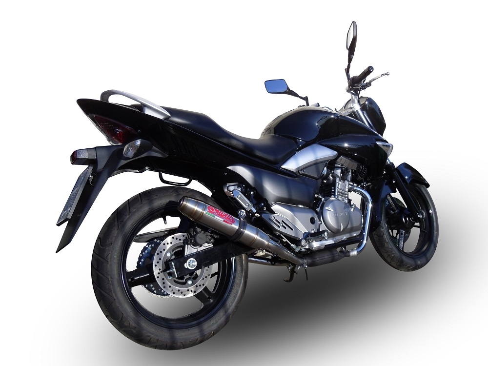 Escape compatible con Suzuki Gw 250 F Inazuma 2012-2017, Deeptone Inox, Doble escape racing, con tubos de conexión, artículo sin homologación 