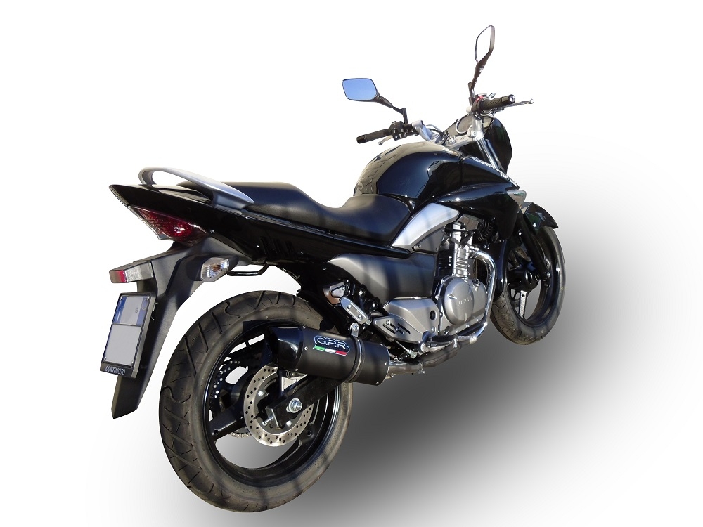 Escape compatible con Suzuki Gw 250 F Inazuma 2012-2017, Furore Nero, Par de terminales de escape homologados, con db killer extraíbles y tubos de conexión específicos 