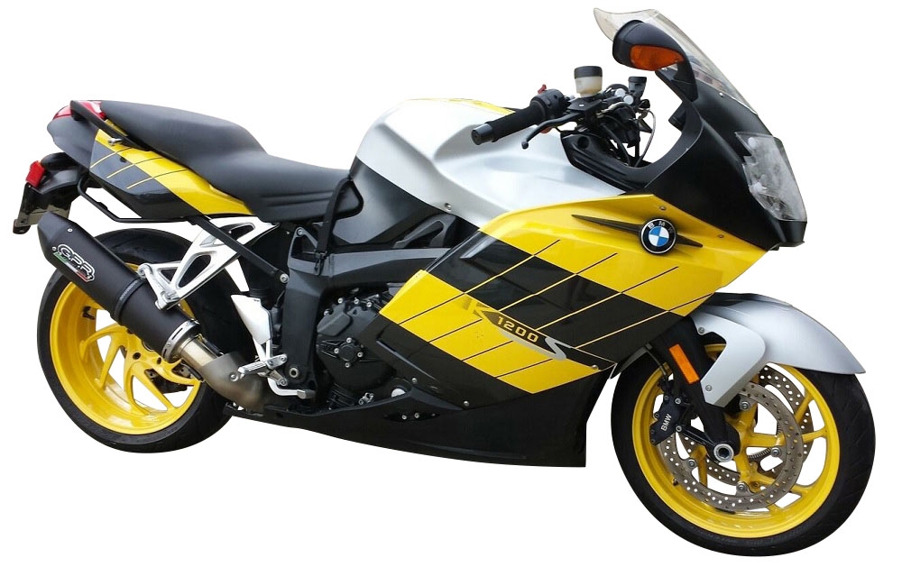 Escape compatible con Bmw K 1200 S -R 2004-2008, Furore Nero, Escape legal, homologado, silenciador con db killer desmontable y tubo de conexión específico 