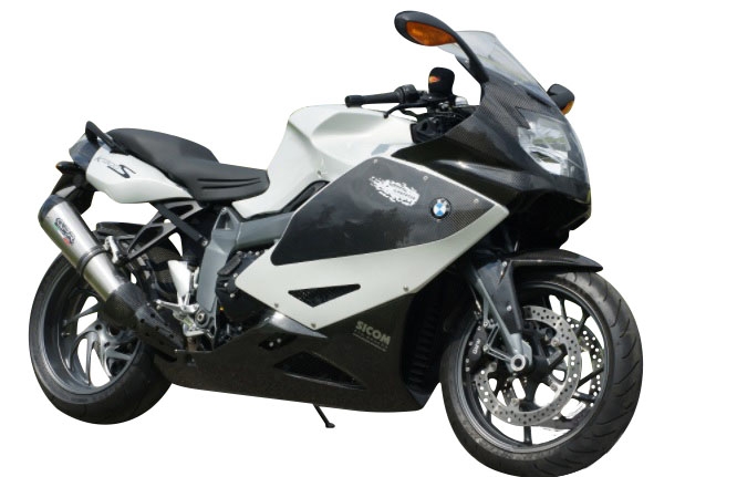 Escape compatible con Bmw K 1200 S -R 2004-2008, Gpe Ann. titanium, Escape legal, homologado, silenciador con db killer desmontable y tubo de conexión específico 