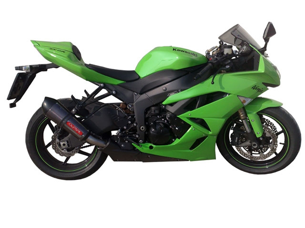 Escape compatible con Kawasaki ZX-6 R-RR 2009-2025, Gpe Ann. Poppy, Escape legal, homologado, silenciador con db killer desmontable y tubo de conexión específico 