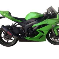 Escape compatible con Kawasaki ZX-6 R-RR 2009-2025, Gpe Ann. Poppy, Escape legal, homologado, silenciador con db killer desmontable y tubo de conexión específico 