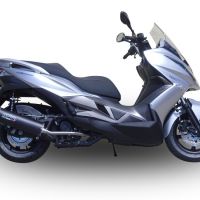 Escape compatible con Hyosung Comet 650 Gt - R 2004-2016, Furore Nero, Silenciador de escape, homologado, montaje con brida específica (bolt-on), con db killer extraíble 