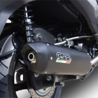 Escape compatible con Hyosung Comet 650 Gt - R 2004-2016, Furore Nero, Silenciador de escape, homologado, montaje con brida específica (bolt-on), con db killer extraíble 