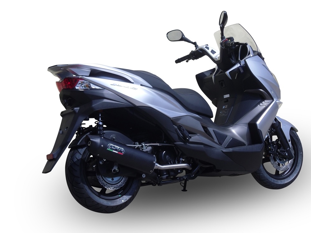 Escape compatible con Hyosung Comet 650 Gt - R 2004-2016, Furore Nero, Silenciador de escape, homologado, montaje con brida específica (bolt-on), con db killer extraíble 