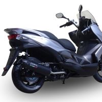 Escape compatible con Hyosung Comet 650 Gt - R 2004-2016, Furore Nero, Silenciador de escape, homologado, montaje con brida específica (bolt-on), con db killer extraíble 