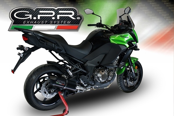 Escape compatible con Kawasaki Versys 1000 I.E. 2015-2016, Furore Nero, Escape legal, homologado, silenciador con db killer desmontable y tubo de conexión específico 