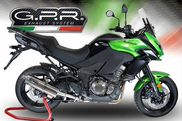 Escape compatible con Kawasaki Versys 1000 I.E. 2011-2013, Trioval, Escape legal, homologado, silenciador con db killer desmontable y tubo de conexión específico 