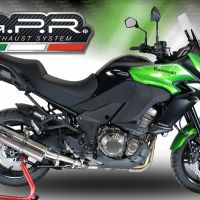 Escape compatible con Kawasaki Versys 1000 I.E. 2011-2013, Trioval, Escape legal, homologado, silenciador con db killer desmontable y tubo de conexión específico 