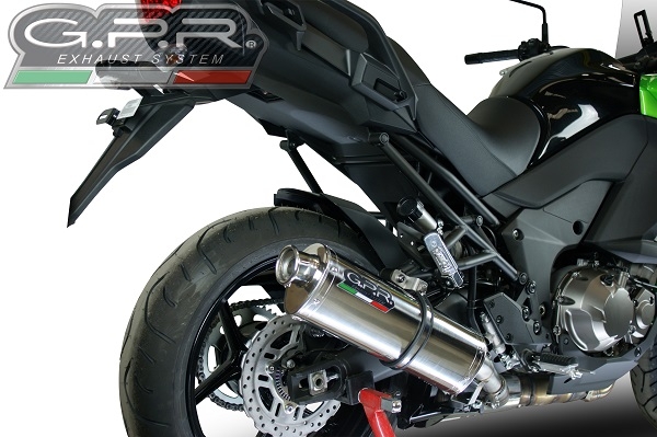 Escape compatible con Kawasaki Versys 1000 I.E. 2011-2013, Trioval, Escape legal, homologado, silenciador con db killer desmontable y tubo de conexión específico 