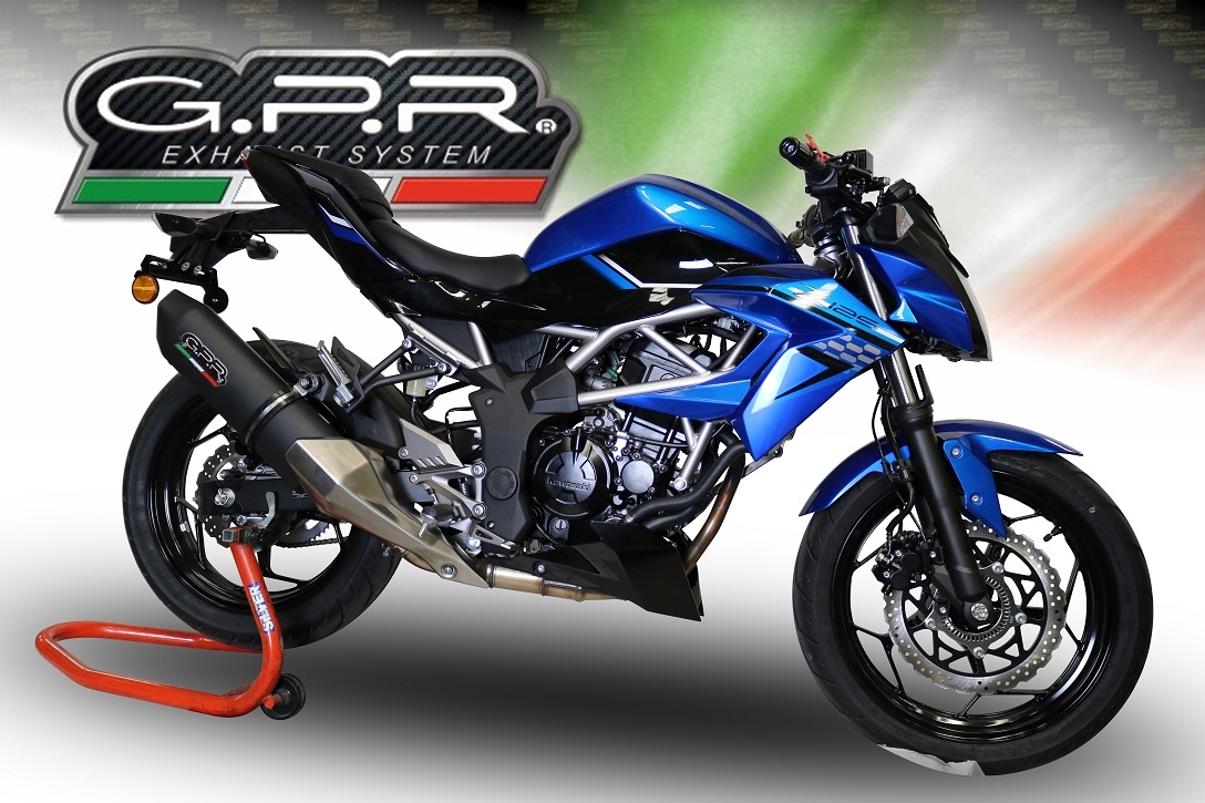 Escape compatible con Kawasaki Ninja 125 2021-2024, Furore Evo4 Nero, Escape legal, homologado, silenciador con db killer desmontable y tubo de conexión específico 