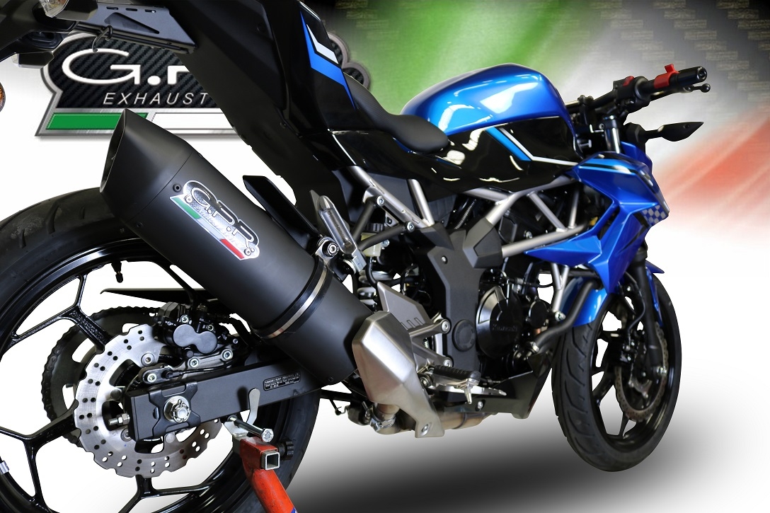 Escape compatible con Kawasaki Ninja 125 2021-2024, Furore Evo4 Nero, Escape legal, homologado, silenciador con db killer desmontable y tubo de conexión específico 