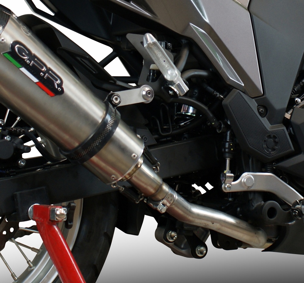 Escape compatible con Kawasaki Versys-X 300 2022-2023, Furore Evo4 Nero, Escape homologaedo, legal para mercados fuera de la UE, incluido tubo de enlace y db killer extraíble 