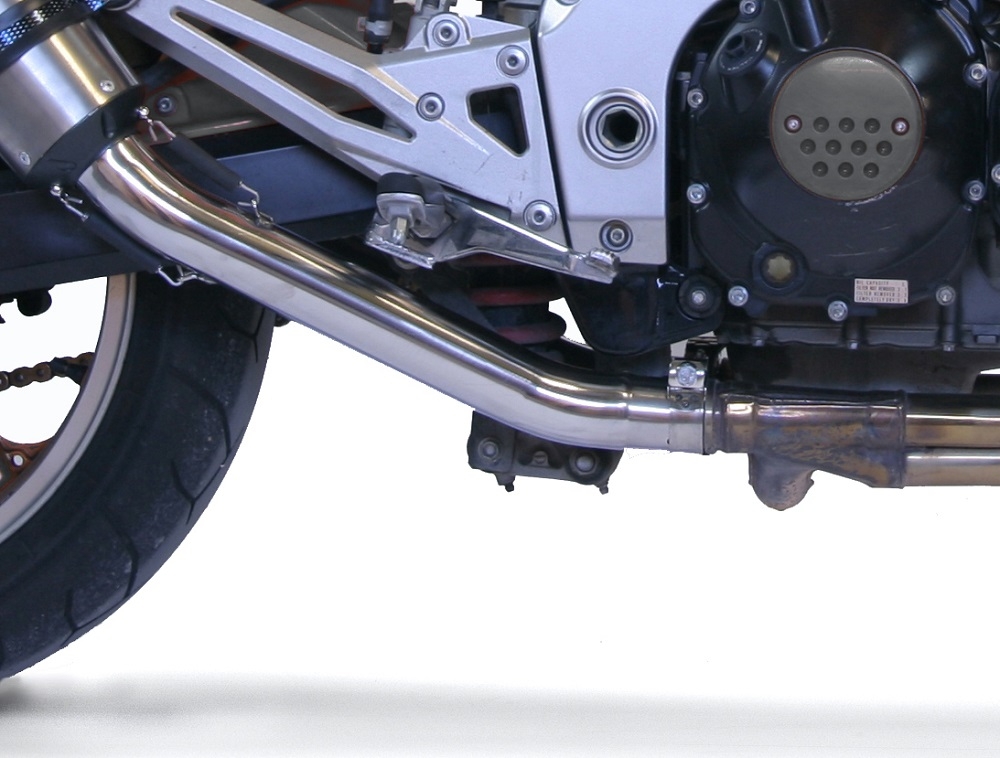 Escape compatible con Kawasaki Z1000 2003-2006, Trioval, Par de terminales de escape homologados, con db killer extraíbles y tubos de conexión específicos 