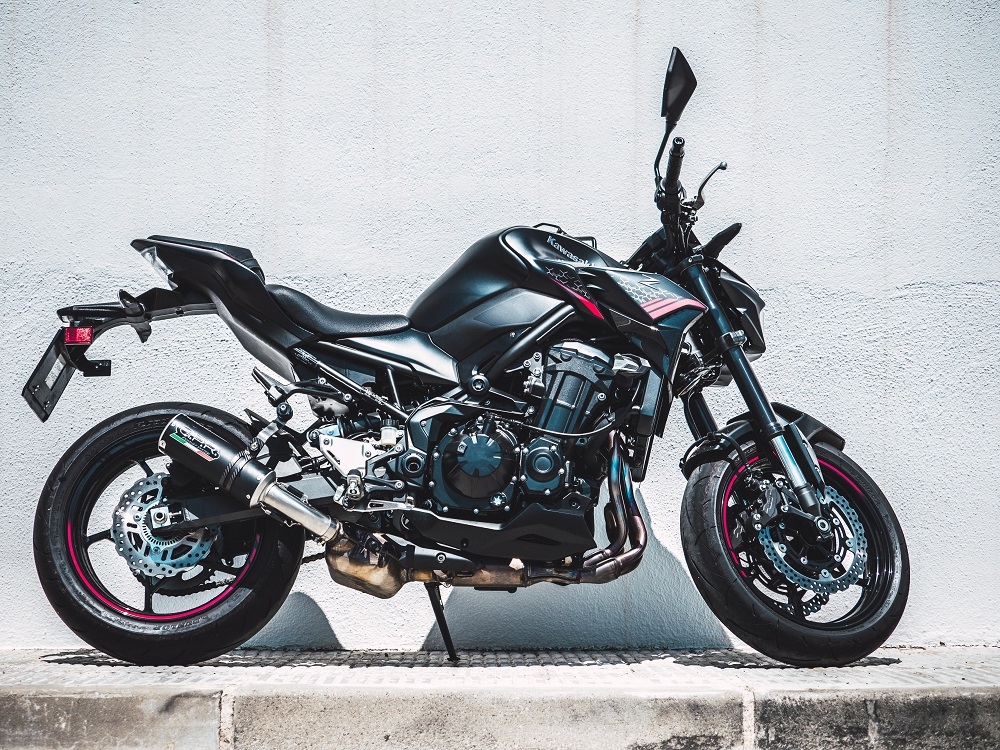 Escape compatible con Kawasaki Z 900 E 2017-2020, M3 Black Titanium, Escape legal, homologado, silenciador con db killer desmontable y tubo de conexión específico 