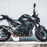 Escape compatible con Kawasaki Z 900 E 2017-2020, M3 Black Titanium, Escape legal, homologado, silenciador con db killer desmontable y tubo de conexión específico 