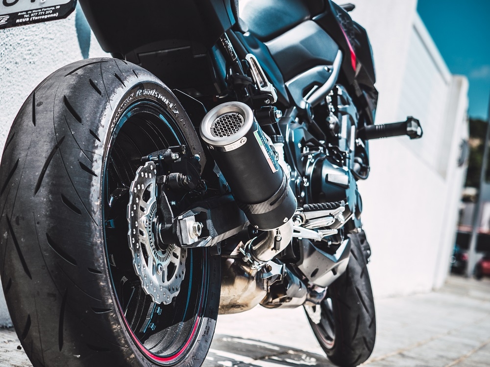 Escape compatible con Kawasaki Z 900 E 2017-2020, M3 Black Titanium, Escape legal, homologado, silenciador con db killer desmontable y tubo de conexión específico 