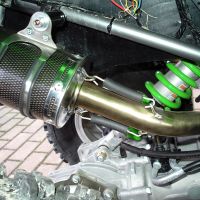 Escape compatible con Kawasaki Kfx 700 2004-2011, Deeptone Atv, Sistema de escape completo homologado y legal con doble silenciador, con db killer extraible y colector especifico 