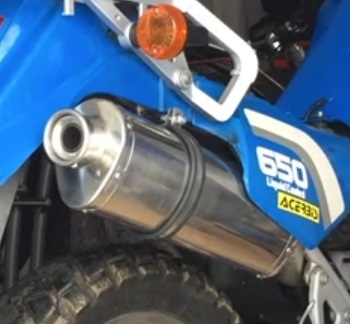 Escape compatible con Kawasaki Klx 650 R 1996-2002, Trioval, Escape legal, homologado, silenciador con db killer desmontable y tubo de conexión específico 