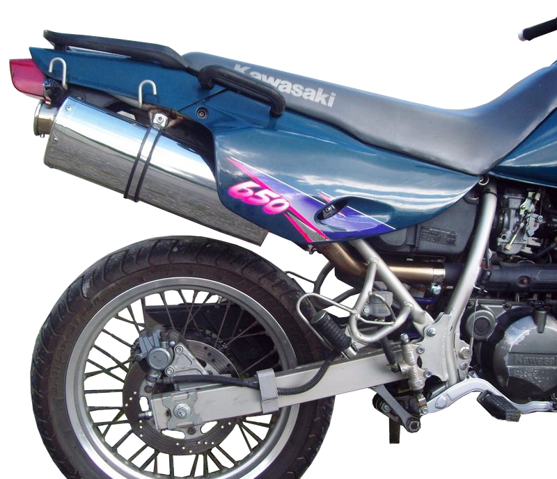 Escape compatible con Kawasaki Klx 650 R 1996-2002, Trioval, Escape legal, homologado, silenciador con db killer desmontable y tubo de conexión específico 