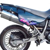 Escape compatible con Kawasaki Klx 650 R 1996-2002, Trioval, Escape legal, homologado, silenciador con db killer desmontable y tubo de conexión específico 