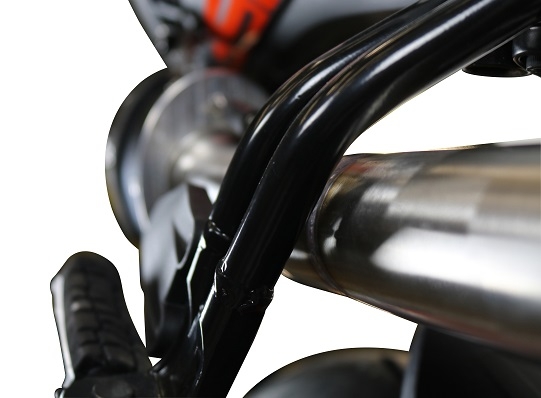 Escape compatible con Ktm Duke 250 2017-2020, Deeptone Inox, Escape racing, silenciador con tubo de conexion, articulo sin homologacion 