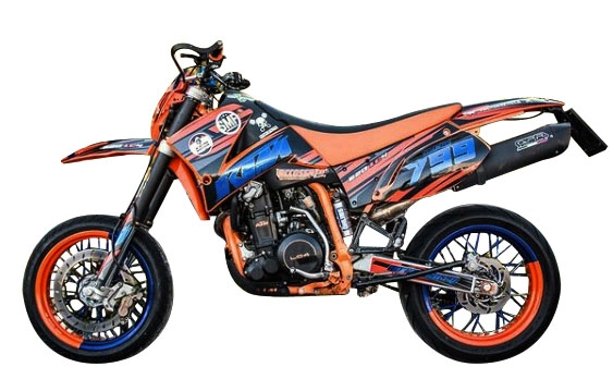 Escape compatible con Ktm Lc4 640 Enduro - Adventure - Supermoto 2003-2006, Furore Nero, Escape legal, homologado, silenciador con db killer desmontable y tubo de conexión específico 