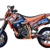 Escape compatible con Ktm Lc4 640 Enduro - Adventure - Supermoto 2003-2006, Furore Nero, Escape legal, homologado, silenciador con db killer desmontable y tubo de conexión específico 