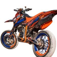 Escape compatible con Ktm Lc4 640 Enduro - Adventure - Supermoto 2003-2006, Furore Nero, Escape legal, homologado, silenciador con db killer desmontable y tubo de conexión específico 