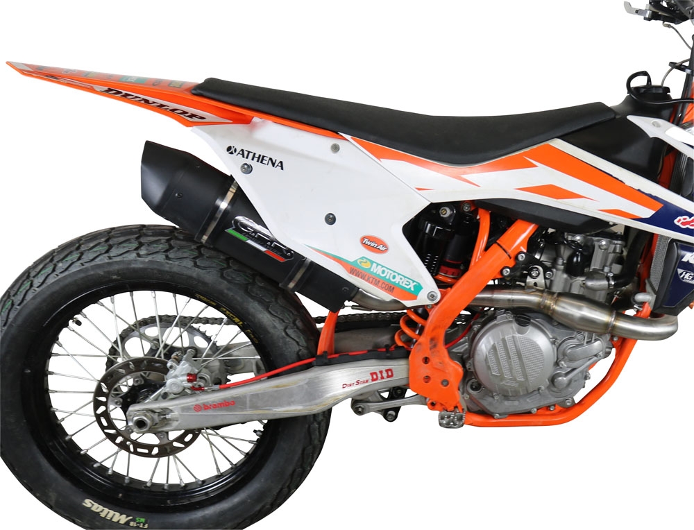 Escape compatible con Ktm SX-F 450 2016-2018, Furore Nero, Escape completo racing, incluyendo colector y db killer desmontable, sin homologación 