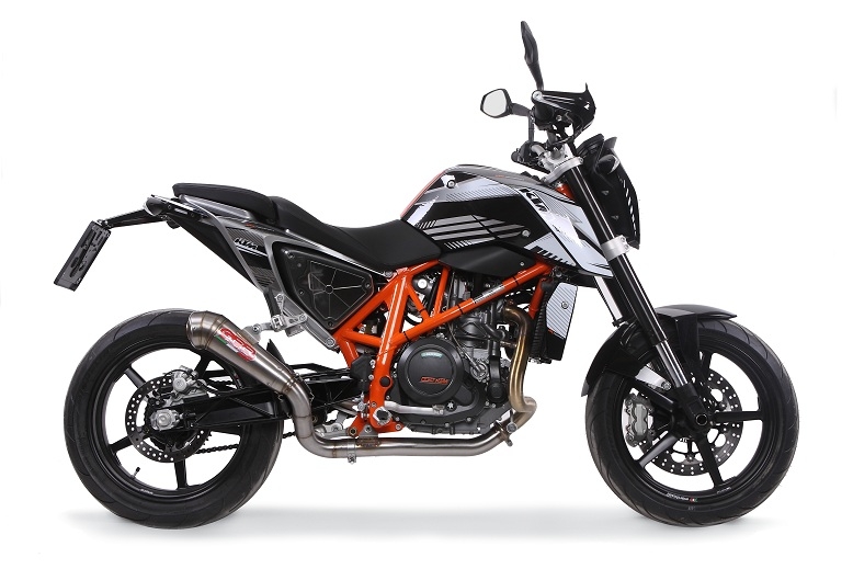 Escape compatible con Ktm Duke 690 2017-2020, Powercone Evo, Escape legal, homologado, silenciador con db killer desmontable y tubo de conexión específico 