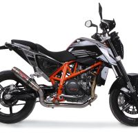 Escape compatible con Ktm Duke 690 2017-2020, Deeptone Inox, Escape legal, homologado, silenciador con db killer desmontable y tubo de conexión específico 