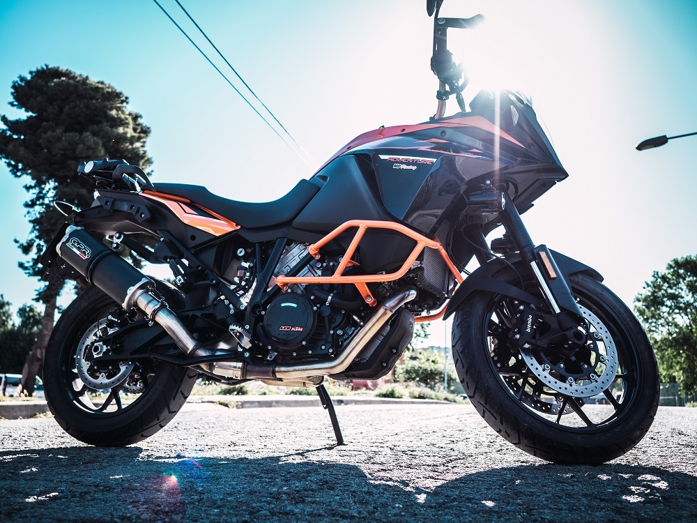 Escape compatible con Ktm Lc 8 Adventure 1050 2015-2016, Dual Poppy, Escape legal, homologado, silenciador con db killer desmontable y tubo de conexión específico 