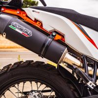Escape compatible con Ktm Duke 890 2021-2024, GP Evo4 Black Titanium, Escape legal, homologado, silenciador con db killer desmontable y tubo de conexión específico 