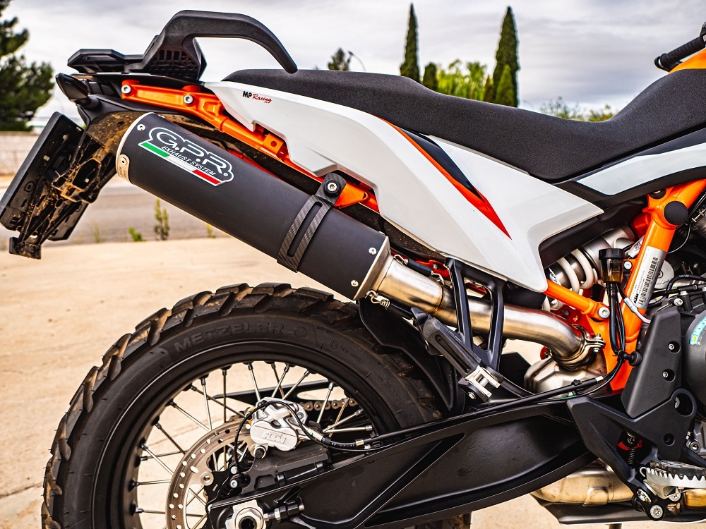 Escape compatible con Husqvarna Norden 901 2022-2024, M3 Black Titanium, Escape legal, homologado, silenciador con db killer desmontable y tubo de conexión específico 