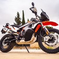 Escape compatible con Ktm SMT 890 2023-2024, Albus Evo4, Escape legal, homologado, silenciador con db killer desmontable y tubo de conexión específico 