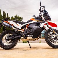 Escape compatible con Husqvarna Norden 901 2022-2024, GP Evo4 Poppy, Escape legal, homologado, silenciador con db killer desmontable y tubo de conexión específico 