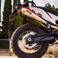 Escape compatible con Ktm Adventure 890 2020-2024, Powercone Evo, Escape legal, homologado, silenciador con db killer desmontable y tubo de conexión específico 