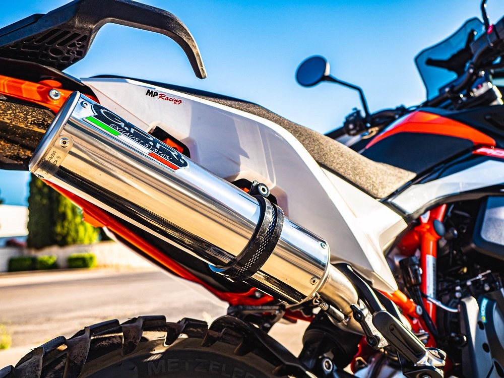 Escape compatible con Husqvarna Norden 901 2022-2024, M3 Inox , Escape legal, homologado, silenciador con db killer desmontable y tubo de conexión específico 