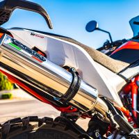 Escape compatible con Husqvarna Norden 901 2022-2024, M3 Inox , Escape legal, homologado, silenciador con db killer desmontable y tubo de conexión específico 