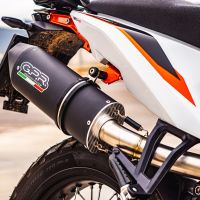 Escape compatible con Ktm Duke 890 2021-2024, Furore Evo4 Nero, Escape legal, homologado, silenciador con db killer desmontable y tubo de conexión específico 