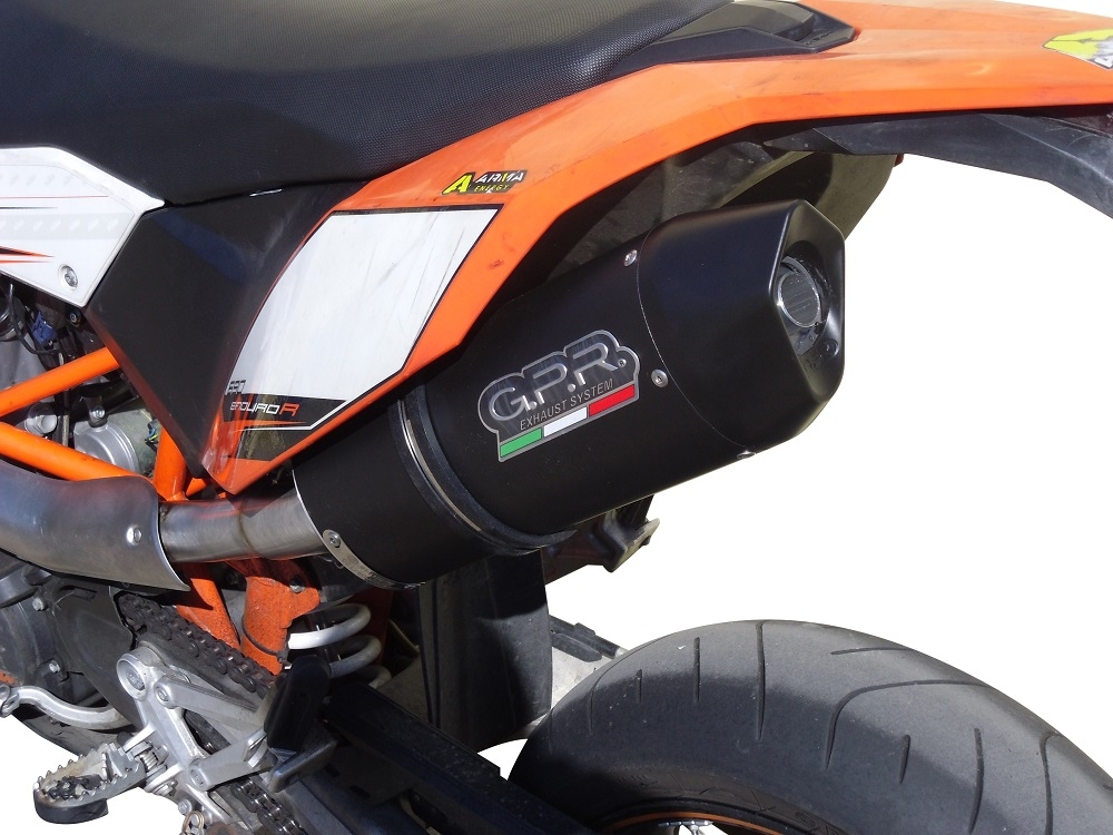 Escape compatible con Ktm Smc 690 R 2007-2016, Furore Nero, Escape completo homologado y legal, incluido db killer extraíble 