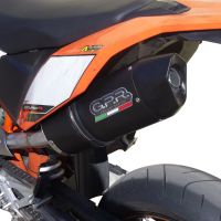 Escape compatible con Ktm Smc 690 R 2007-2016, Furore Nero, Escape completo homologado y legal, incluido db killer extraíble 