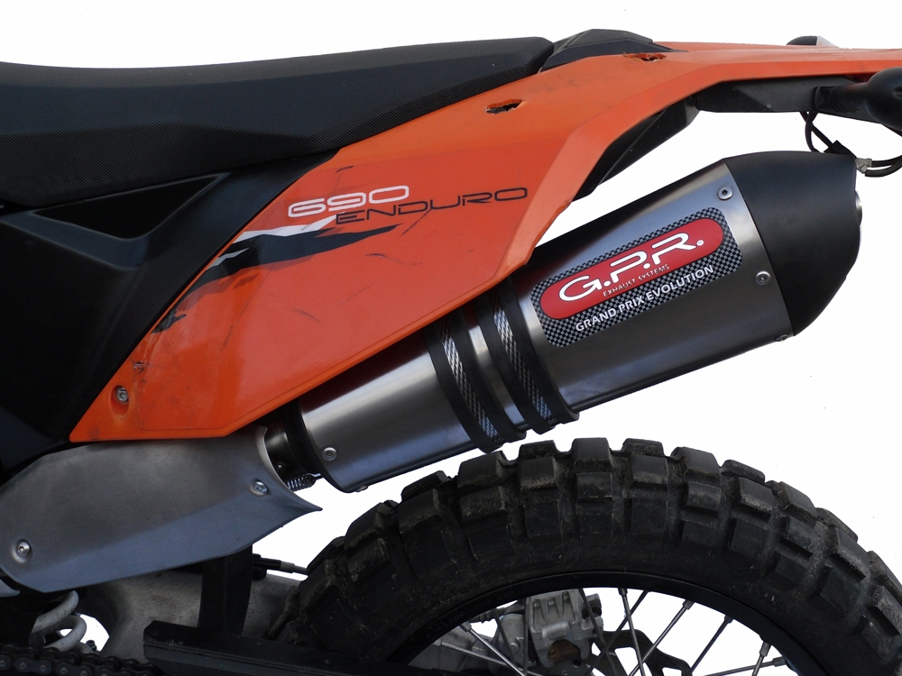 Escape compatible con Ktm Enduro 690 R 2007-2016, Gpe Ann. titanium, Escape legal, homologado, silenciador con db killer desmontable y tubo de conexión específico 